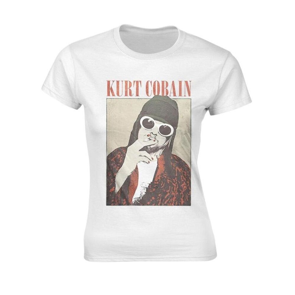 Kurt Cobain Unisex Adult Smoke T-Shirt / White